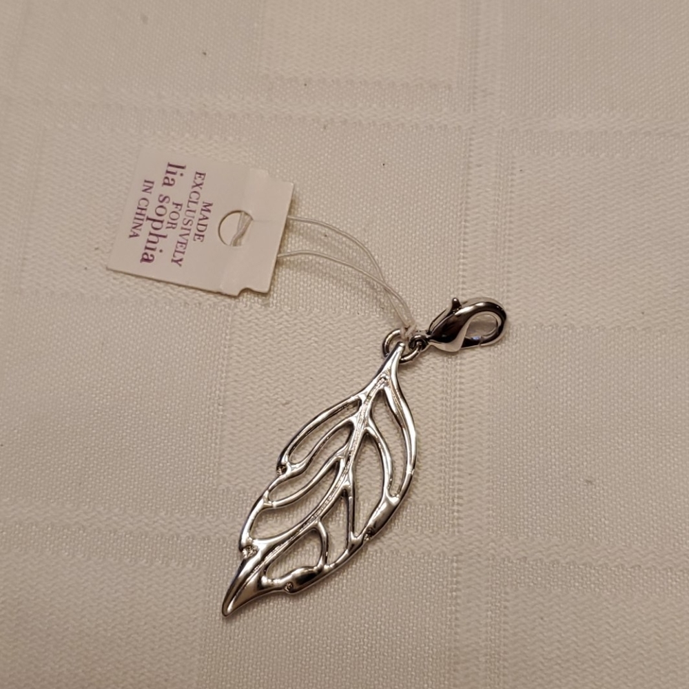 Lia Sophia Silver Leaf Charm- NWT